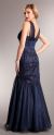Bejeweled Lace Bodice Mermaid Skirt Long Formal Prom Gown back in Navy